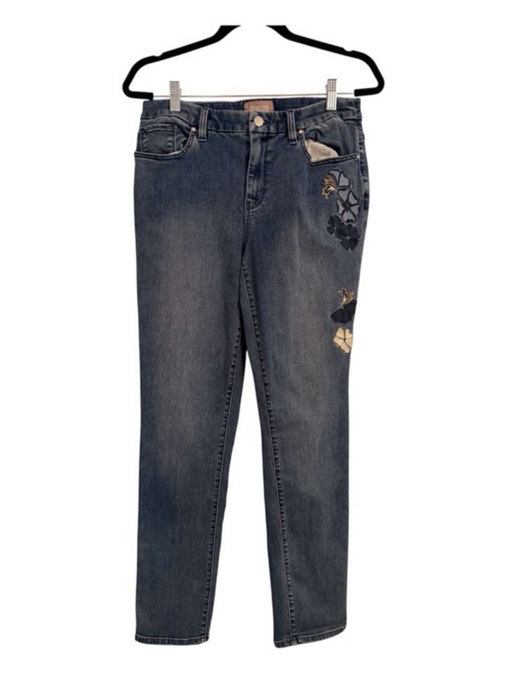 CHICO’s .5 6 Small Regular Floral Embroidered Jeans